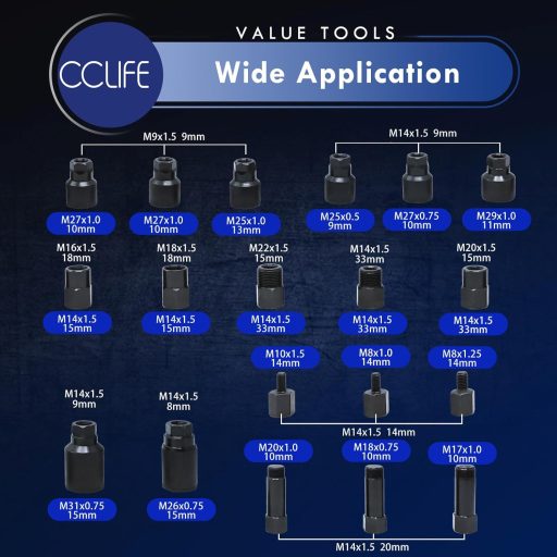 CCLIFE 24 részes dízelmotoros injektorszivattyú pneumatikus adapter Bosch Delphi Denso