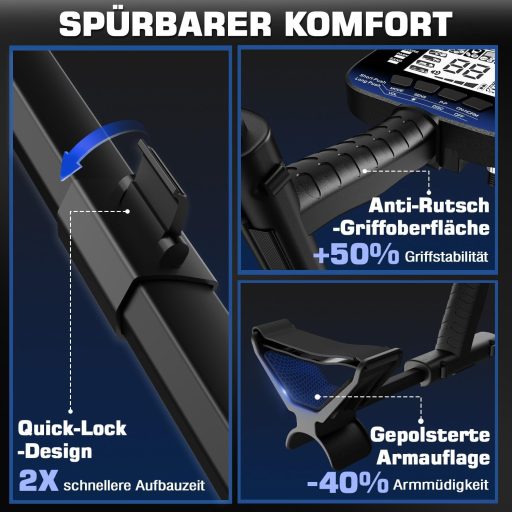 DR.ÖTEK Professzionális Fémkereső 6 Módos Vízálló Detektor Kiegészítésekkel