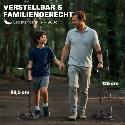 Detector de metale profesional DR.ÖTEK, 6 moduri, impermeabil, cu accesorii