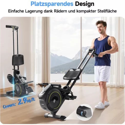 YPOO Összecsukható Evezőgép 16 Fokozatú Mágneses Ellenállással LCD Kijelzővel