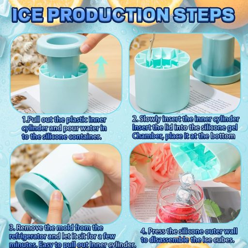 TownTop szilikon jégkocka forma 2db kék-rózsaszín, 60 kocka/töltés, könnyen kioldható