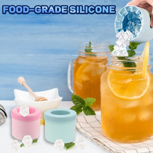 TownTop szilikon jégkocka forma 2db kék-rózsaszín, 60 kocka/töltés, könnyen kioldható