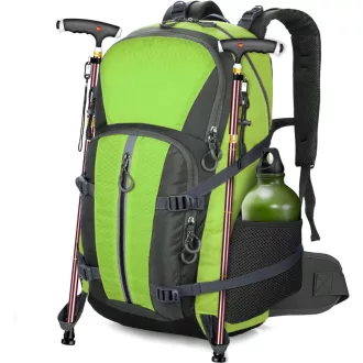   OUUTMEE 30-40L Vízálló Túrahátizsák Derékövvel Férfiaknak és Nőknek Neon Zöld