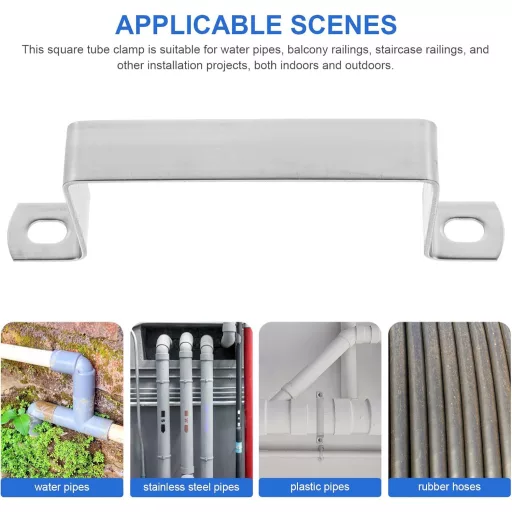 DIYEAH 4db Rozsdamentes Acél Négyzet Csőbilincs 100mm Csövekhez U Konzol Korláthoz
