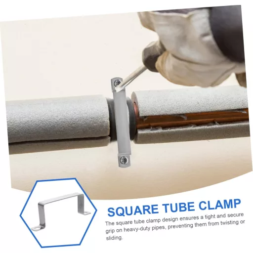 DIYEAH 4db Rozsdamentes Acél Négyzet Csőbilincs 100mm Csövekhez U Konzol Korláthoz