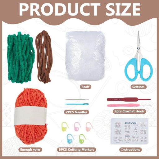 ORIGACH 2 darabos Halloween tök horgolás kezdőkészlet videós útmutatóval