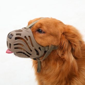   ETONSUNNY Puha szilikon szájkosár kutyáknak, XL méret, barnaszínű, ugatás és rágás elleni