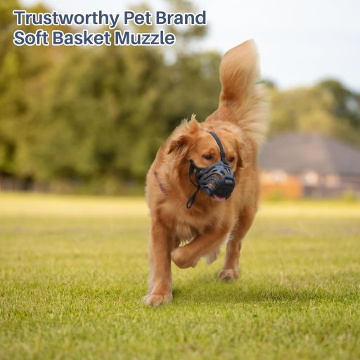 ETONSUNNY Puha szilikon szájkosár kutyáknak, XL méret, barnaszínű, ugatás és rágás elleni