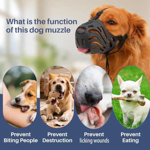 ETONSUNNY Puha szilikon szájkosár kutyáknak, XL méret, barnaszínű, ugatás és rágás elleni