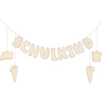   KKSJK Fa Iskolakezdő Füzér - Első Tanítási Nap Dekoráció Fiúknak és Lányoknak, Iskolai Bemutatkozáshoz, Sulicsomag Kiegészítő