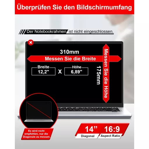 ZOEGAA 14" 360° Laptop Adatvédelmi Fólia 16:9 Kékfény Szűrő Anti-Glare
