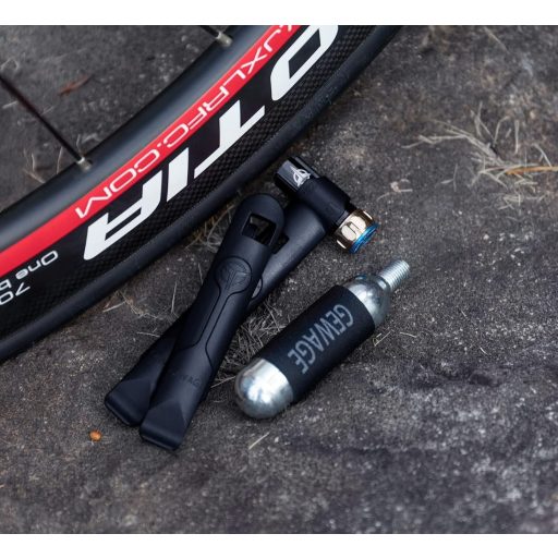 Pompă de bicicletă GEWAGE CO2 cu cartușe de 16g, pentru valve Presta și Schrader