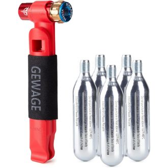   Pompă de bicicletă GEWAGE CO2 cu cartușe de 16g, pentru valve Presta și Schrader