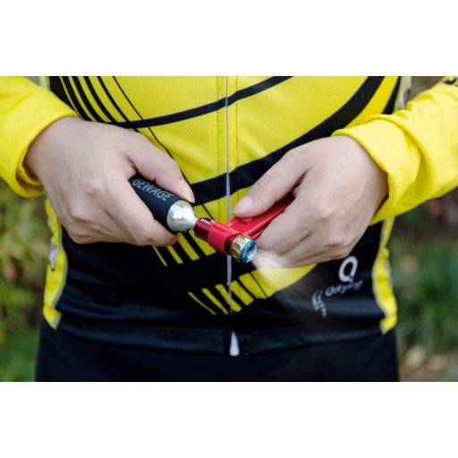 Pompă de bicicletă GEWAGE CO2 cu cartușe de 16g, pentru valve Presta și Schrader