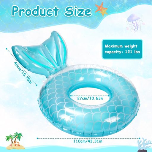 HDHGXUJRD Felfújható Úszógumi Sellő Mintás Gyerekeknek Strand és Medence