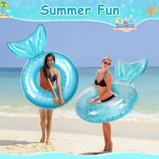 Nafukovacie koleso na plávanie s motívom morskej panny pre deti na pláž a do bazéna