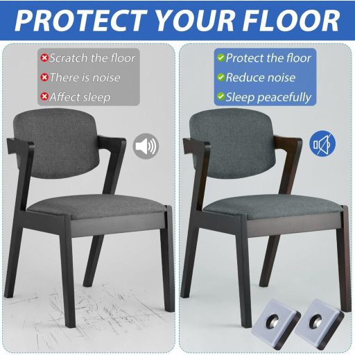 TXErfolg Teflon csúszka 20db 25mm csavarható bútor csúszó szögletes padlóvédelem