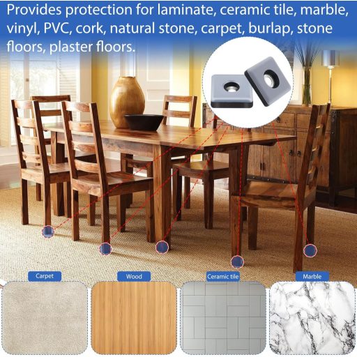 TXErfolg teflónové klzáky 20 ks 25 mm skrutkovacie, štvorcové, ochrana podlahy