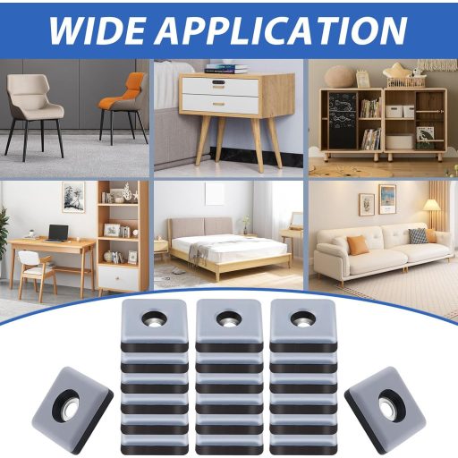 TXErfolg teflónové klzáky 20 ks 25 mm skrutkovacie, štvorcové, ochrana podlahy