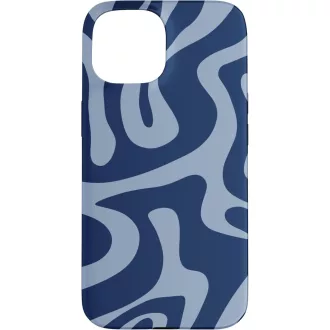   Retro Liquid Swirl Abstract Aesthetic Designs iPhone 15 Sötétkék Folyékony Mintás Tok