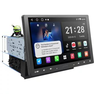   ATOTOZONE A5L 10" Android Autórádió CarPlay, 2DIN/1DIN, Vezeték Nélküli, WiFi, Bluetooth