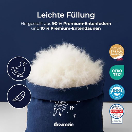 Prikrývka Dreamzie 135x200 cm s husacím perím, mäkká celoročná prikrývka, 450 g/m²