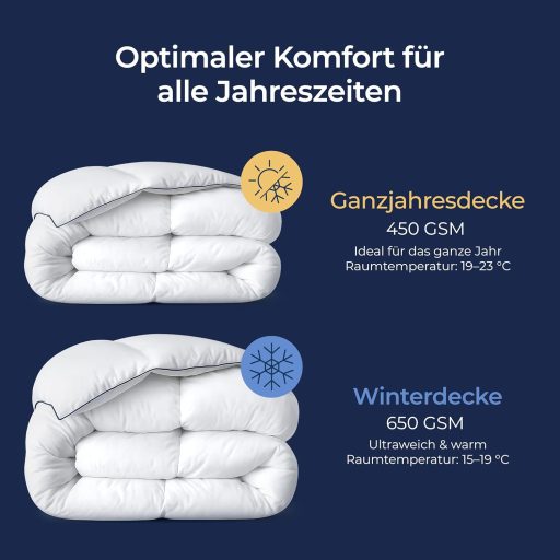 Dreamzie Paplan 135x200 cm Lúd Tollal Puha Négyévszakos Paplan 450 gsm