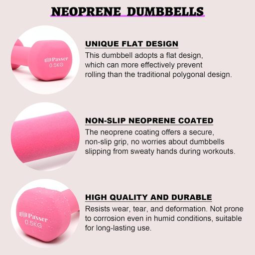 Passer Neoprén Súlyzó Szett 2 db Női Edzés Jóga Pilates Fitness Erősítés