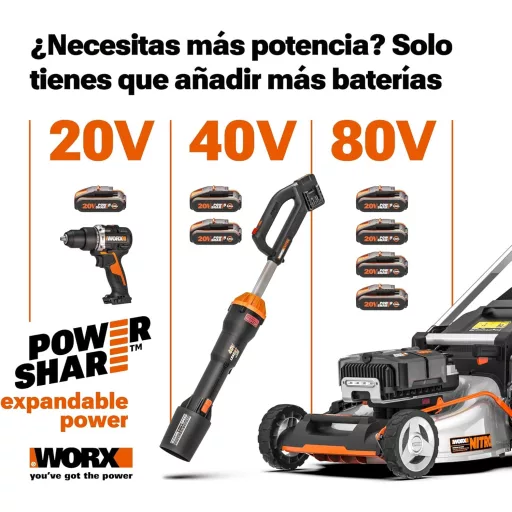 WORX 20V Akkumulátoros Porszívó Fúvó Brushless Motorral és Matracfújtató Funkcióval