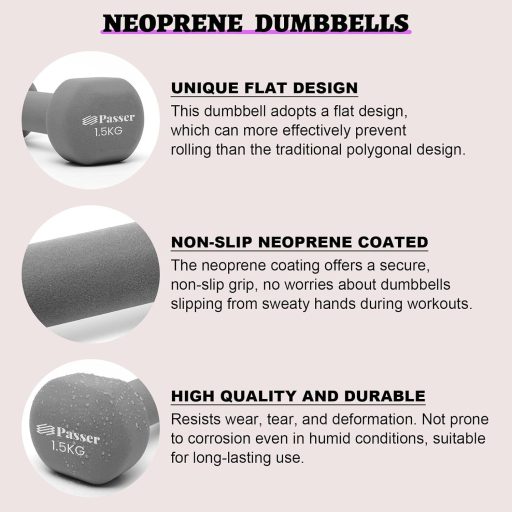 Passer Neoprén Súlyzó Szett 2 db Női Edzés Jóga Pilates Fitness Erősítés