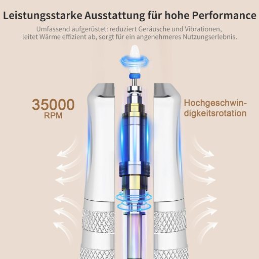 Enniewi Köröm Fúró 35000 RPM Fehér Professzionális Manikűr Gép
