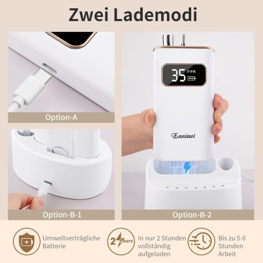 Freză Unghii Enniewi 35000 RPM Albă, Aparat Profesional Manichiură