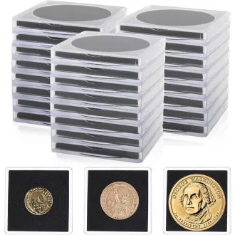   JINXIAN 30 db érmetartó kapszula 5 méret 20-40mm érme gyűjtőknek