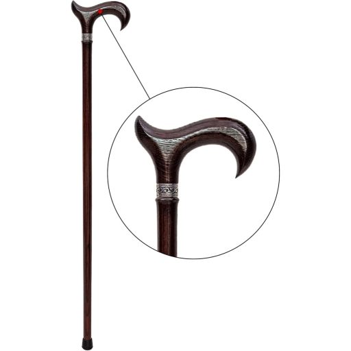 Dr Watson Prestige remeselná drevená vychádzková palica s rukoväťou Derby