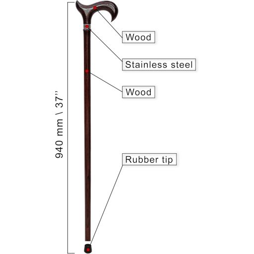Dr Watson Prestige remeselná drevená vychádzková palica s rukoväťou Derby