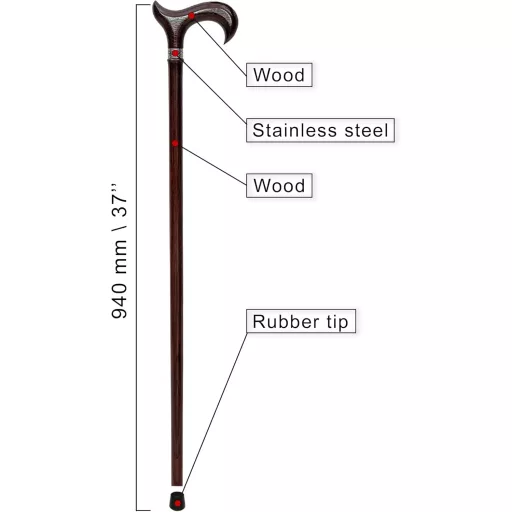 Dr Watson Prestige Kézműves Fa Sétapálca Derby Fogantyúval