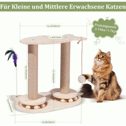 Novelfun Škrabadlo pre mačky so šplhadlom a odpočívadlom s vtáčikom pre malé a stredne veľké mačky