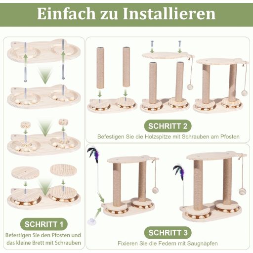 Novelfun Škrabadlo pre mačky so šplhadlom a odpočívadlom s vtáčikom pre malé a stredne veľké mačky
