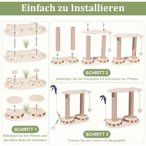 Stâlp de zgâriat Novelfun, copac de joacă cu pasăre și zonă de odihnă, pentru pisici mici și medii