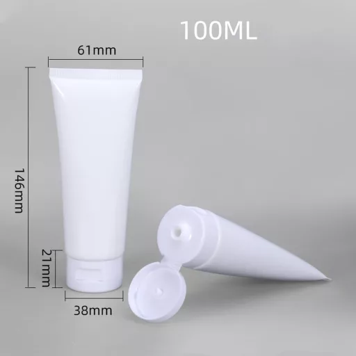 MORICOH 5 buc. Tuburi de călătorie albe, 100 ml, recipiente cosmetice reîncărcabile pentru cremă, loțiune, șampon - 100 ml