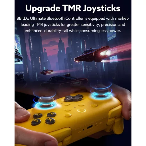 8Bitdo Ultimate 2 Bluetooth Kontroller RGB Fire Ring, Hall Effect Triggerek, Vibráció, Switch/PC