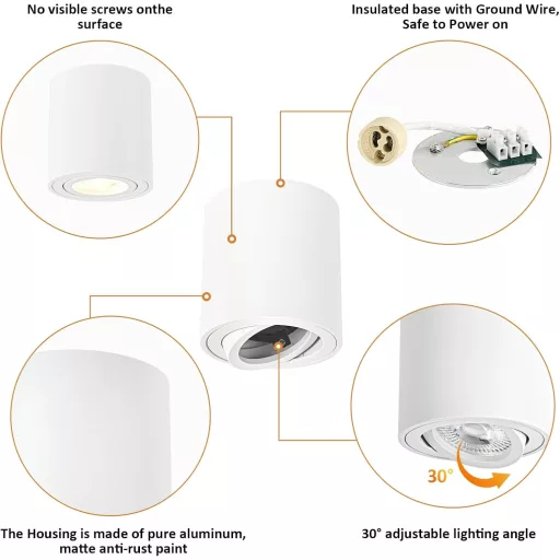 Gleonlux LED Mennyezeti Spotlámpa Fehér GU10 230V Alumínium 6db