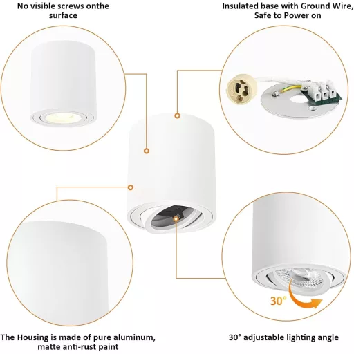 Gleonlux LED Mennyezeti Spotlámpa Fehér GU10 230V Alumínium 6db