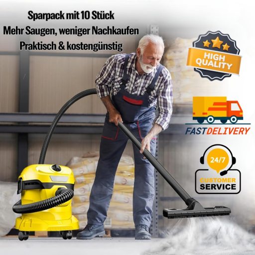 AromeLivii Kärcher WD3 WD2 porszívó zsák 10db 25L papír szűrő