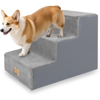   Nepfaivy 3 szintes kutyalépcső kis kutyáknak, ágylépcsõ kanapéhoz, mosható huzattal