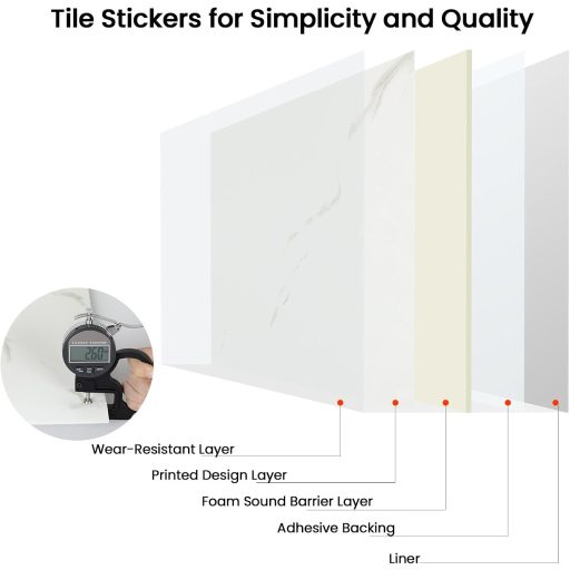 Hode 10 db öntapadós márványmintás falburkoló csempe 60x30 cm konyha fürdőszoba
