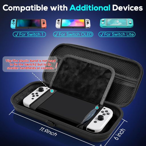 Husa rigidă Auarte pentru Nintendo Switch 2, geantă de transport EVA pentru depozitarea consolei de jocuri și a accesoriilor