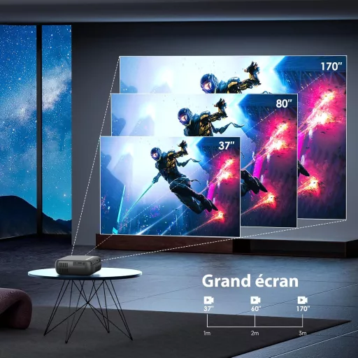 iTJQ 4K hordozható mini projektor 1080P UHD vezeték nélküli tükrözéssel okostelefonhoz