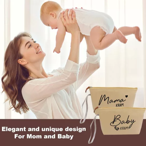 Geantă cosmetică cu fermoar Sunshine Smile, bej închis, trusă de cosmetice compactă, pentru călătorii și utilizare zilnică, machiaj practic.