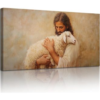   hyidecorart Jézus Keresztény Vászonkép 59x119 cm Nappali Hálószoba Irodai Dekoráció